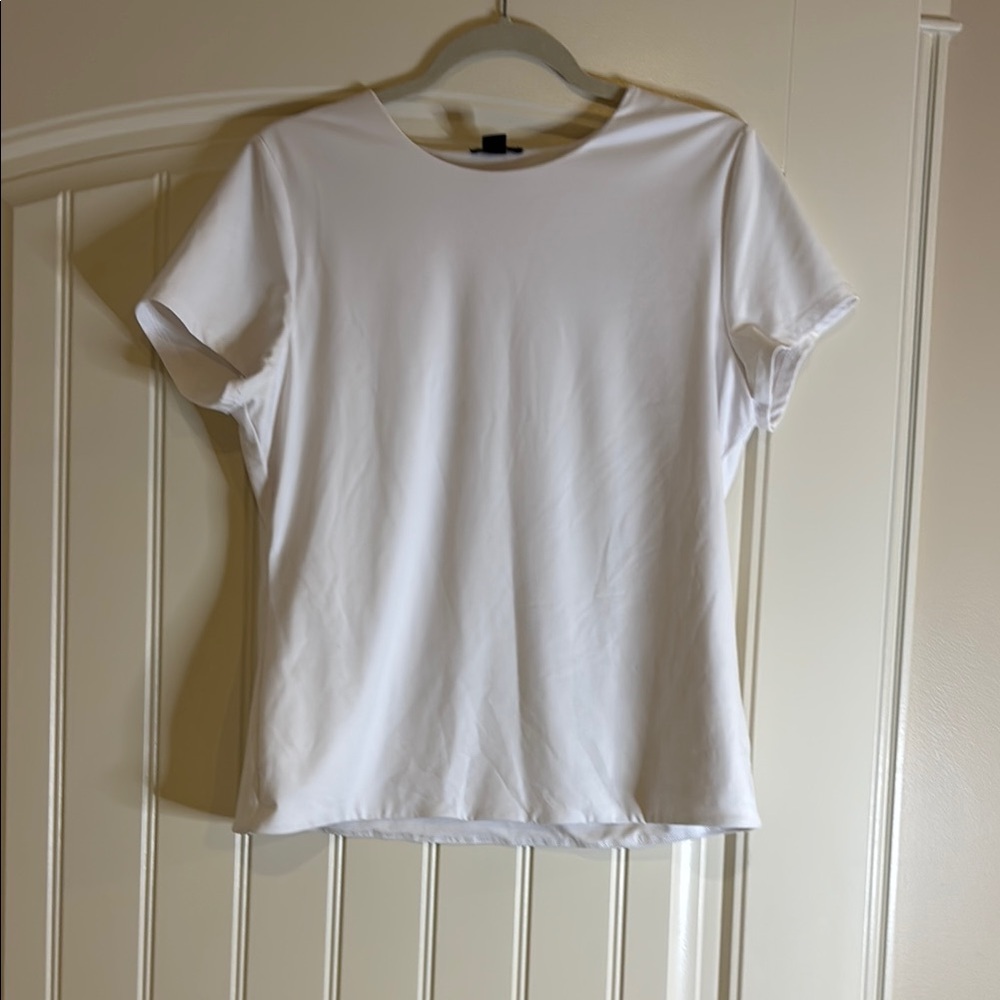 Halogen White Fitted Short Sleeve T-Shirt